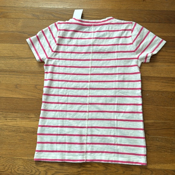 🌷J. Crew pink/white striped Girlfriend tee. Size XS. NWT. - Picture 3 of 9